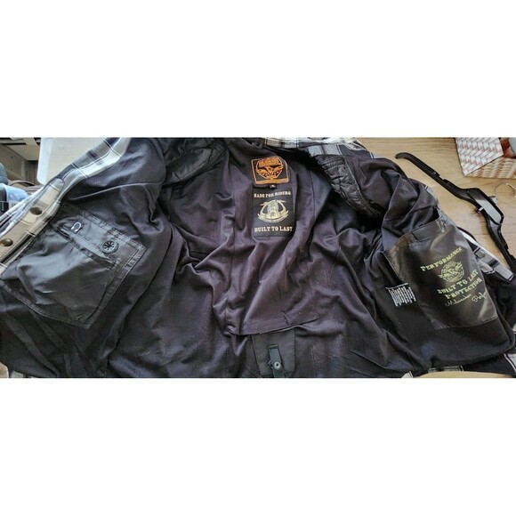 Milwaukee Leather Performance Motorcycle Rider Plaid Flannel Shirt Jacket XL - Picture 7 of 9